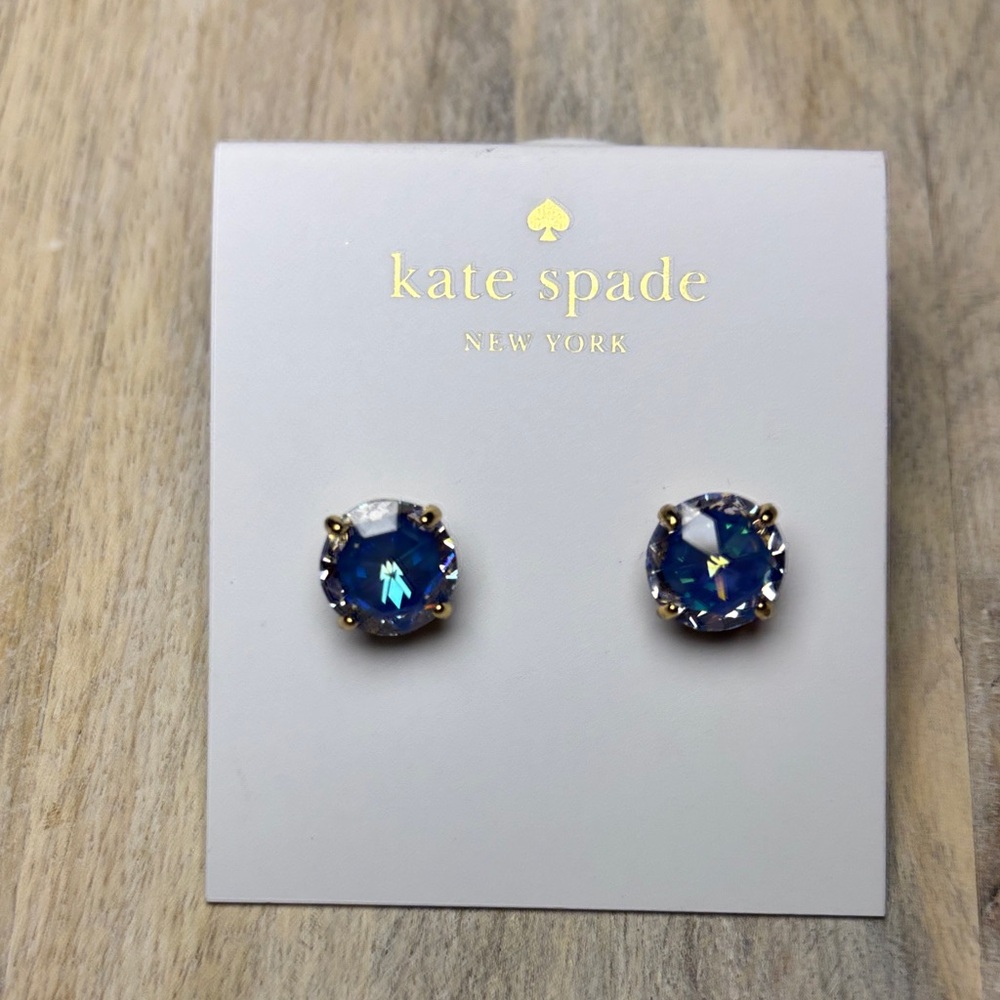 Kate Spade Sapphire Blue Crystal Earrings NWT